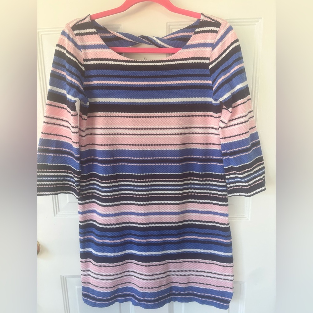 Lilly Pulitzer Pink and Blue Striped Long Sleeve Top